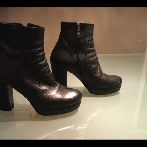 6.5 PRADA Black Chunky heel Platform Ankle Boots